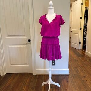 Skies Are Blue Fuchsia Ruffled Dress